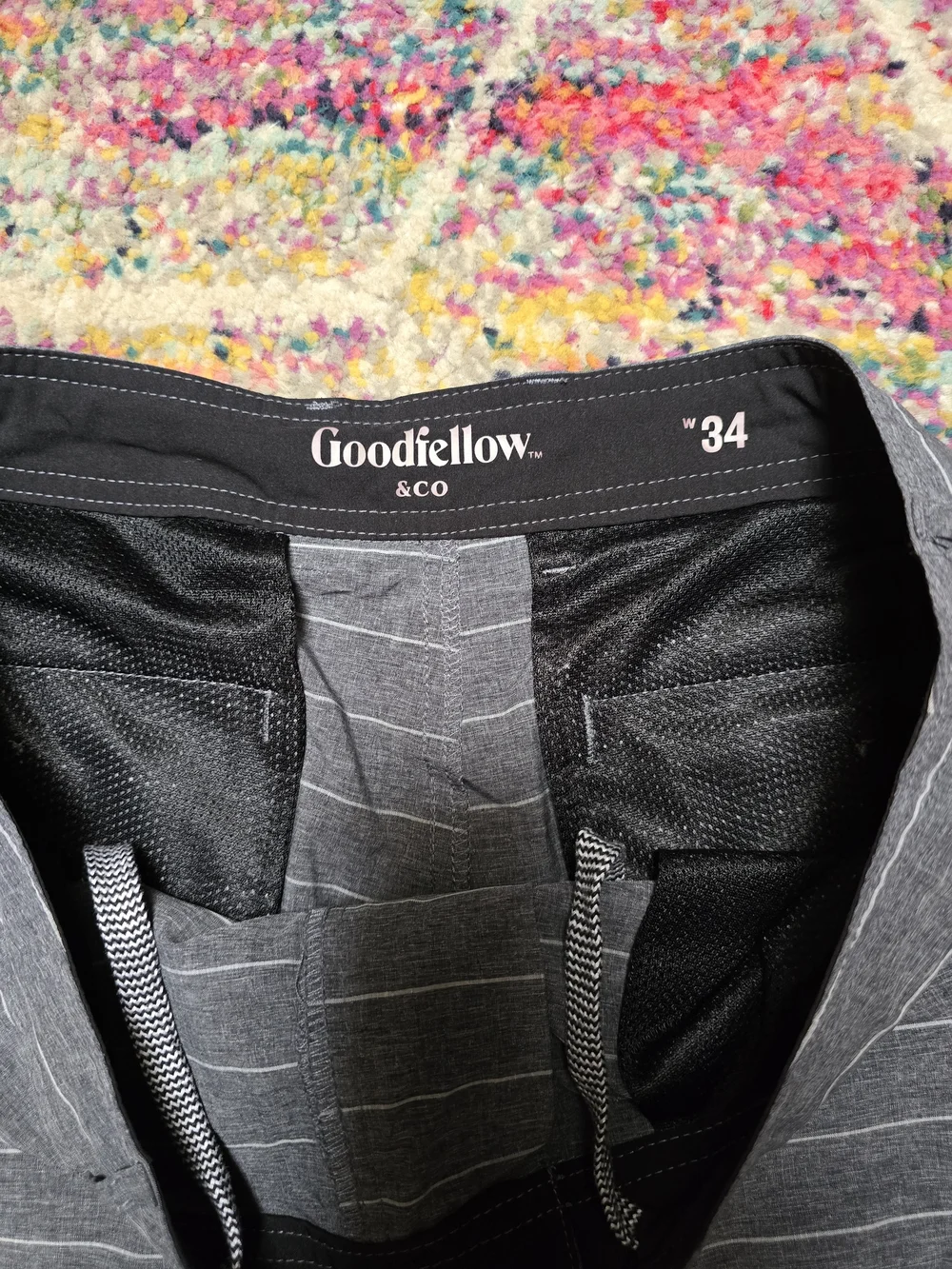 Goodfellow & Co Gray Striped Swim Shorts